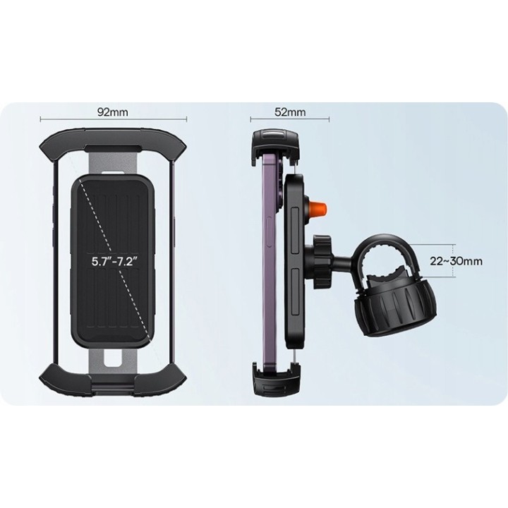 Baseus uchwyt rowerowy QuickGo Series Bike Phone Mount Cluster czarny