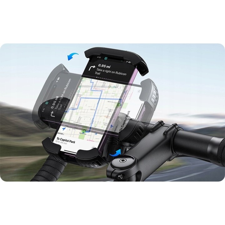 Baseus uchwyt rowerowy QuickGo Series Bike Phone Mount Cluster czarny