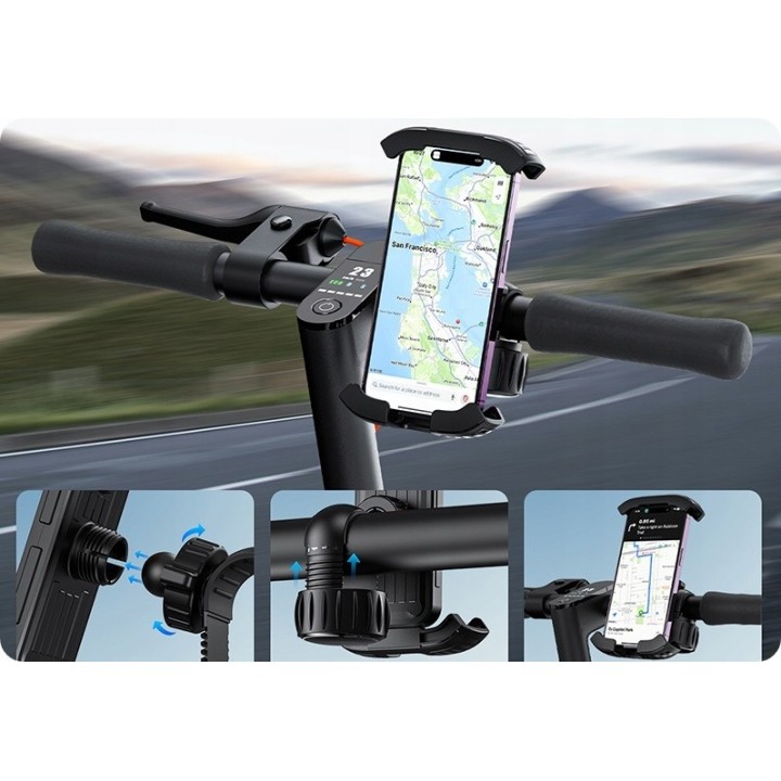 Baseus uchwyt rowerowy QuickGo Series Bike Phone Mount Cluster czarny