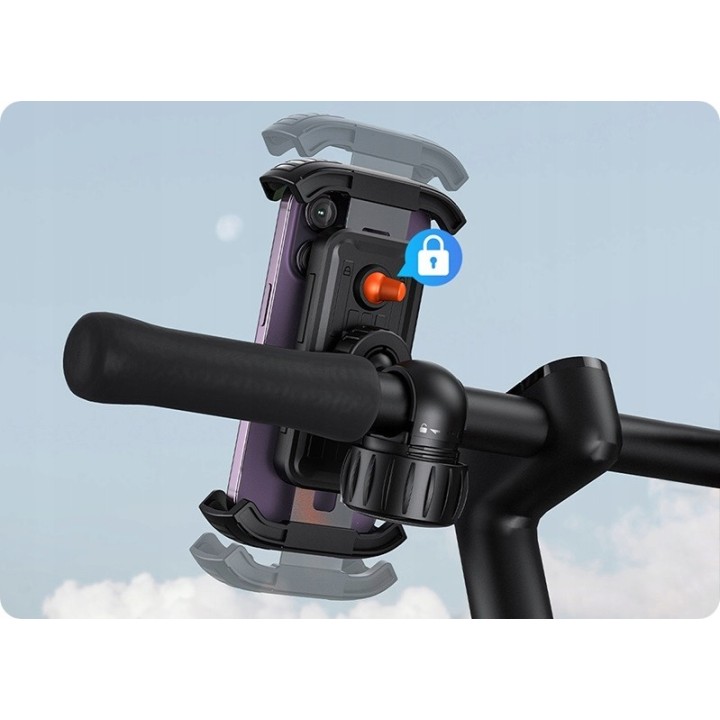 Baseus uchwyt rowerowy QuickGo Series Bike Phone Mount Cluster czarny