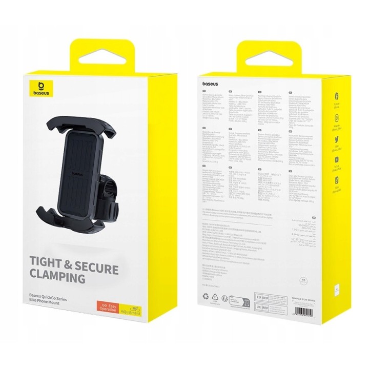 Baseus uchwyt rowerowy QuickGo Series Bike Phone Mount Cluster czarny