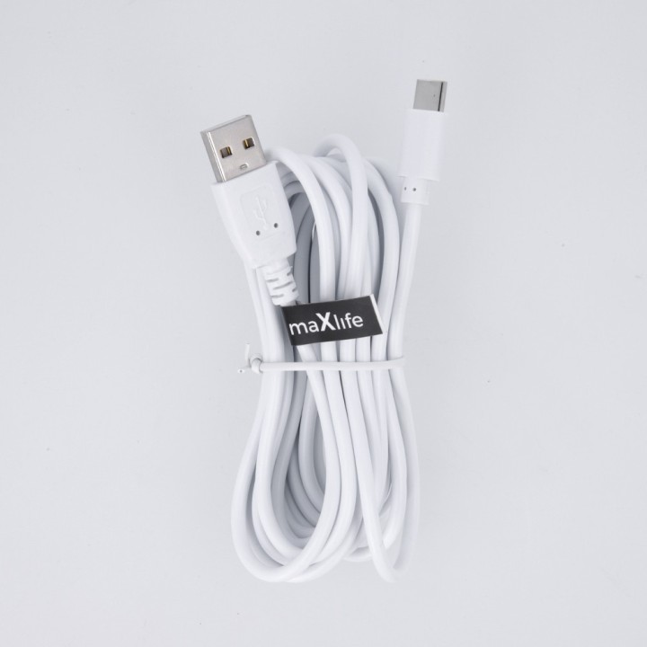 Kabel Maxlife Typ-C Fast Charge 2A 3m biały