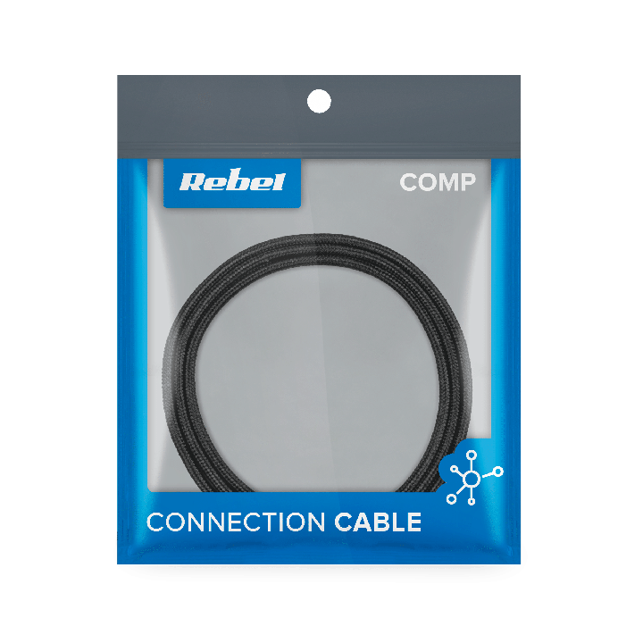 Kabel USB - USB micro REBEL 200 cm czarny