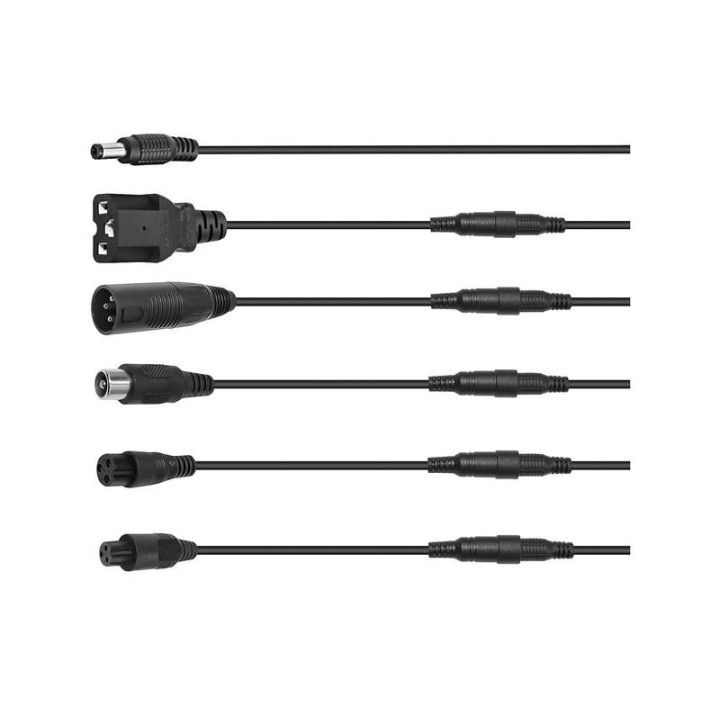 ŁADOWARKA DO HULAJNOGI I POJAZDÓW ELEKTRYCZNYCH 230V AC DC- 42V/2A 84W 6 wtyków DC, 5,5/8/12/17mm GX 9/16mm