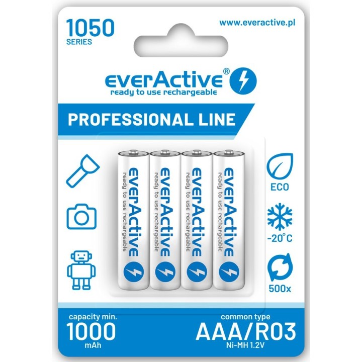 Akumulatorki everActive Ni-MH R03 AAA 1050 mAh Professional Line