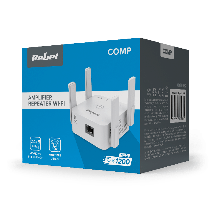 Repeater - wzmacniacz sieci bezprzewodowej 2.4+5 GHz Rebel