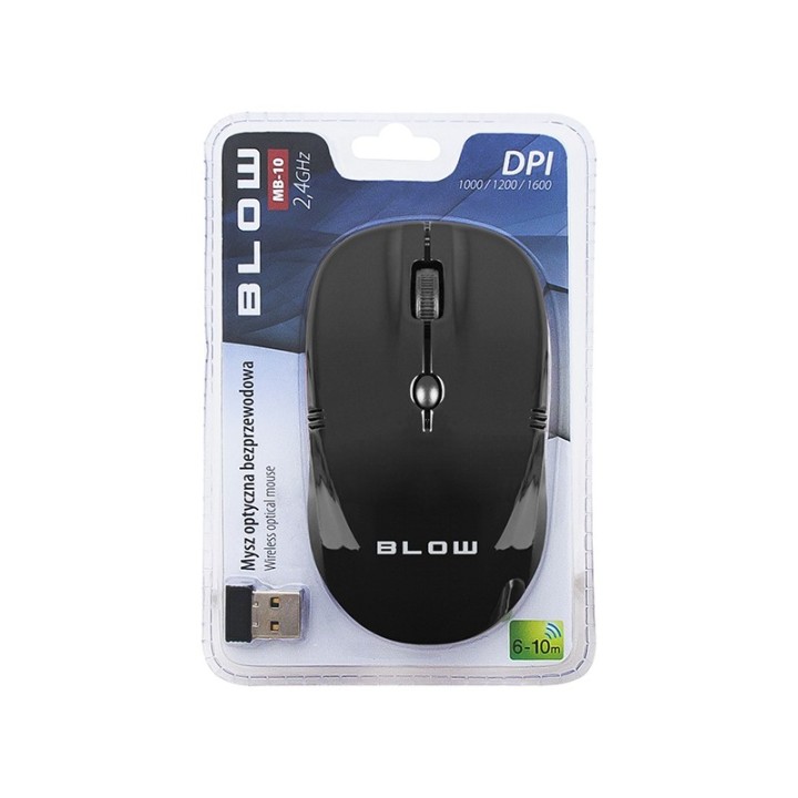 Mysz optyczna bezprzew.BLOW MB-10 czarna