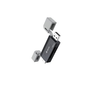 Devia czytnik kart 2w1 EL239 USB/USB-C 2.0 czarny Devia