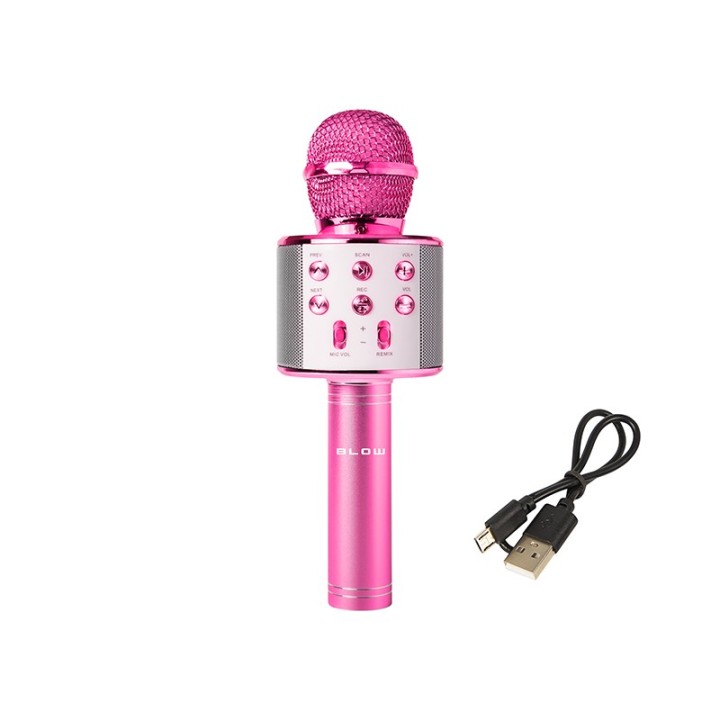 Mikrofon PRM402 BLOW różowy karaoke