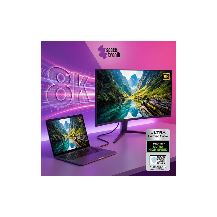 Certyfikowany Kabel HDMI 2.1 8K Spacetronik SH-SPR030 3m