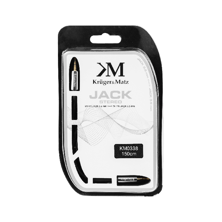 Kabel stereo jack 3.5 wtyk - wtyk 1.5m Kruger&Matz kabel sprężynka