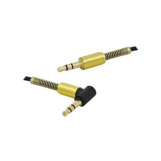 Kabel Jack 3,5mm-Jack 3,5mm wtyk kątowy, 1m.