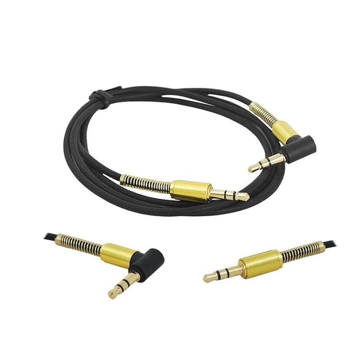 Kabel Jack 3,5mm-Jack 3,5mm wtyk kątowy, 1m.