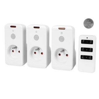 Gniazdo sieciowe x3 sterowane pilotem10A