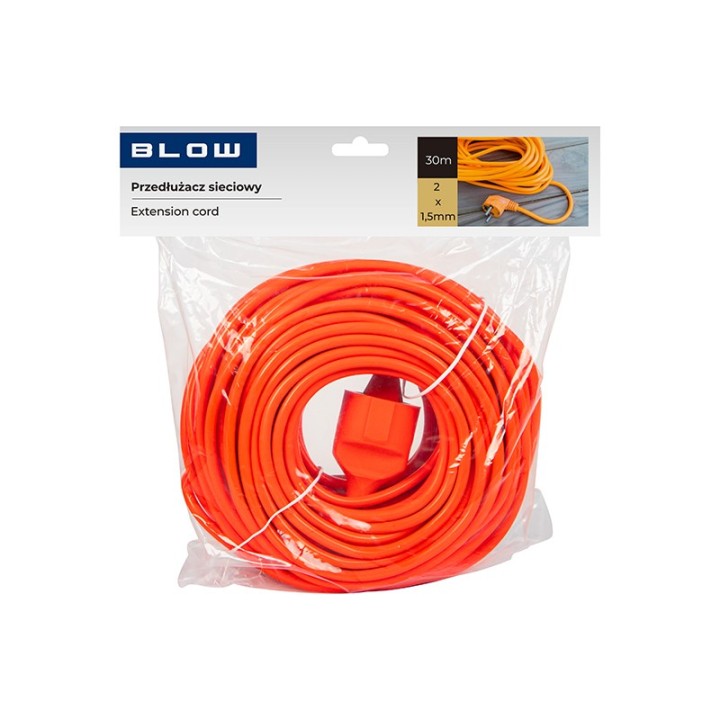 Przedłużacz sieciowy PR-160 1-Gniazdo bez uziemienia 30m pomarańczowy 2x1,5mm