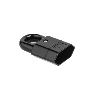 Gniazdo płaskie z uchwytem czarne GP2C-2