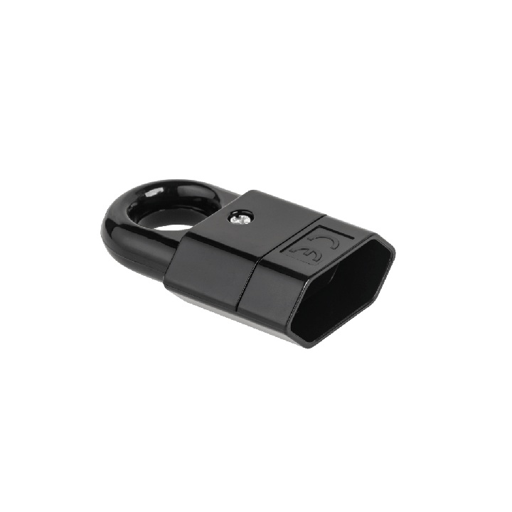 Gniazdo płaskie z uchwytem czarne GP2C-2