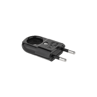 Wtyczka płaska z uchwytem czarna WTP2C-2