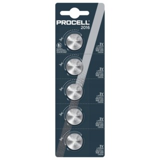 Bateria guzikowa CR2016 litowa Duracell Procell 3V blister 5 szt