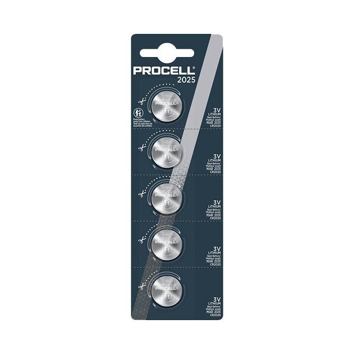 5 x baterie litowe Duracell Procell CR2025