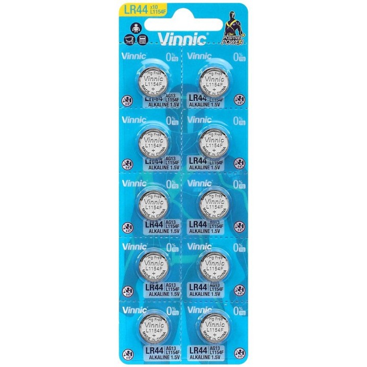 Bateria alkaliczna mini Vinnic G13 / AG13 / L1154 / LR44/157 / V13GA / RW82 / A76