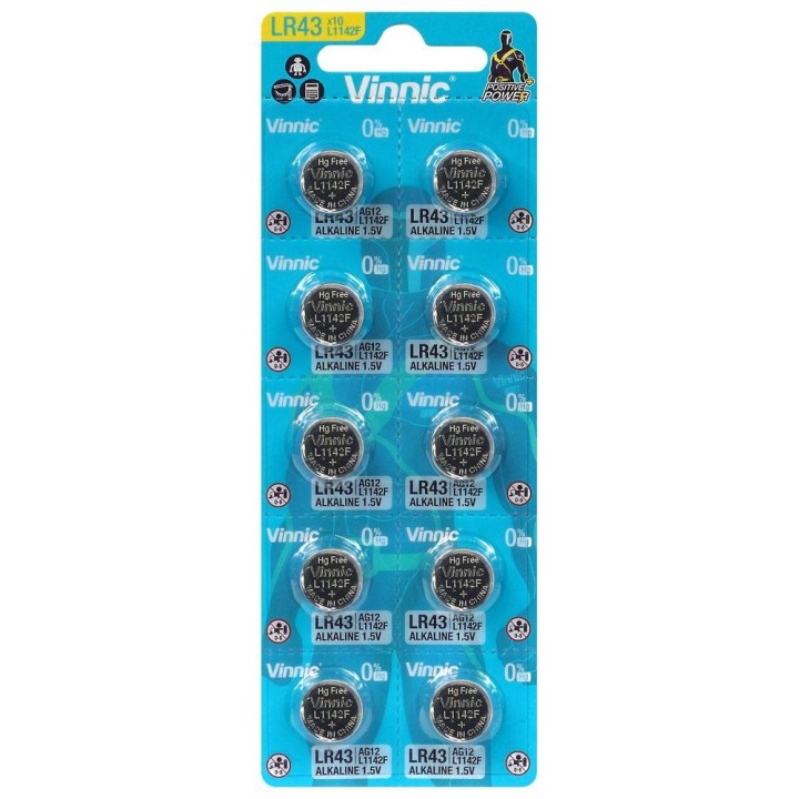 Bateria alkaliczna mini Vinnic G12 / AG12 / L1142 / LR43 / 186 / V12GA / RW84 / D186