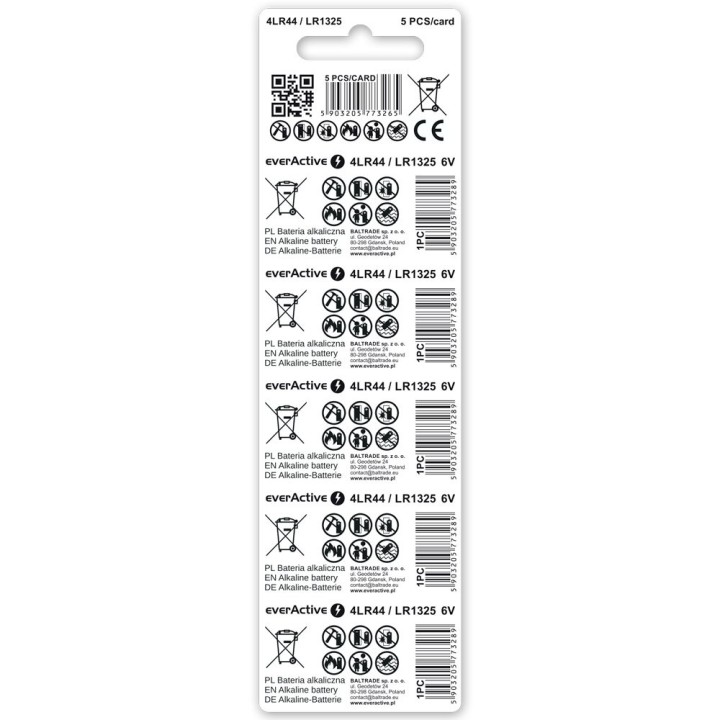 Bateria alkaliczna everActive 4LR44 / LR1325 / 544A