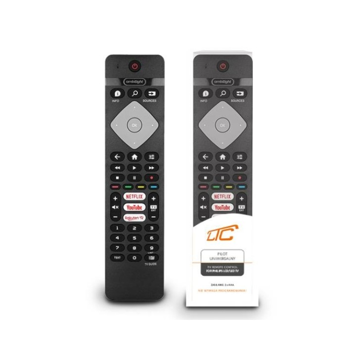 Pilot do TV LCD/LED Philips RM-L1660, Smart, Netflix, Youtube, Rakuten, Ambilight.