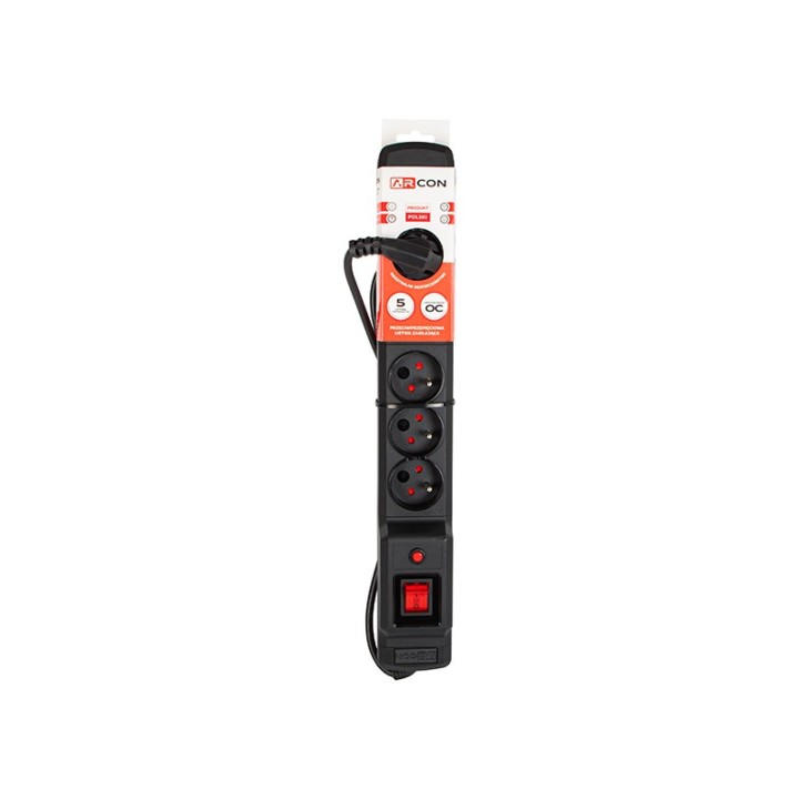 Filtr sieciowy 1,5m M6 czarny