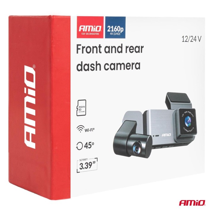 Wideorejestrator samochodowy 4K + 1K + 2K WLAN WIFI UHD 512 GB AMIO-04802