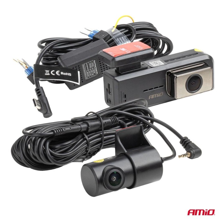 Wideorejestrator samochodowy 2K + 1K WLAN 512 GB WIFI Full HD AMIO-04800