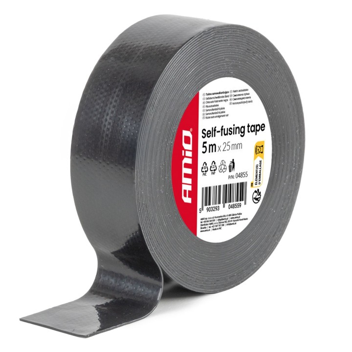 Taśma samowulkanizująca czarna 25mm x 5m x 0.5mm AMIO-04855