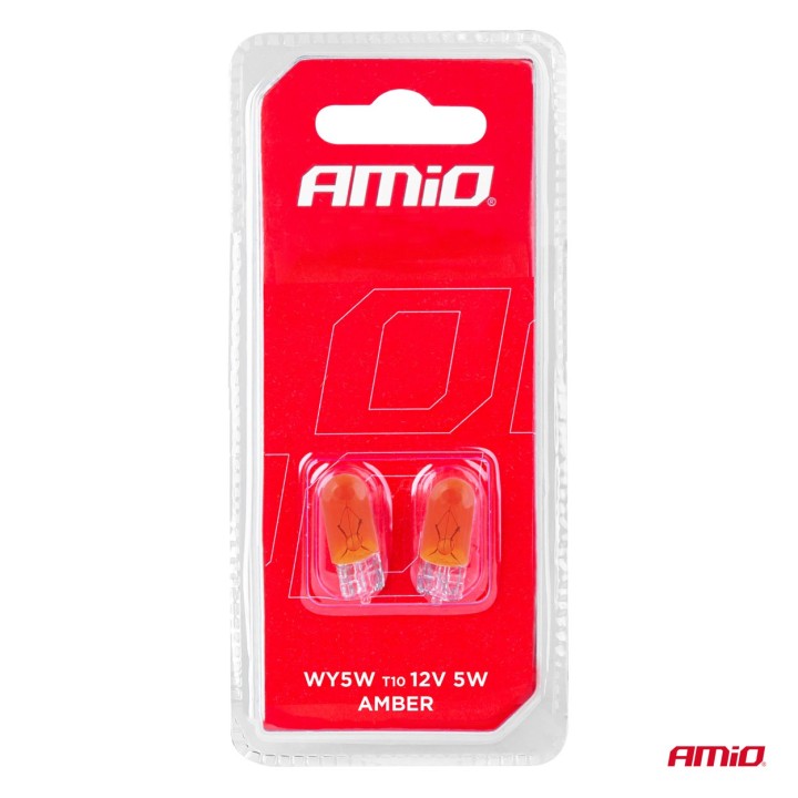 Żarówki halogenowe T10 W5W W2.1x9.5d 12V 2szt. blister AMIO-03347