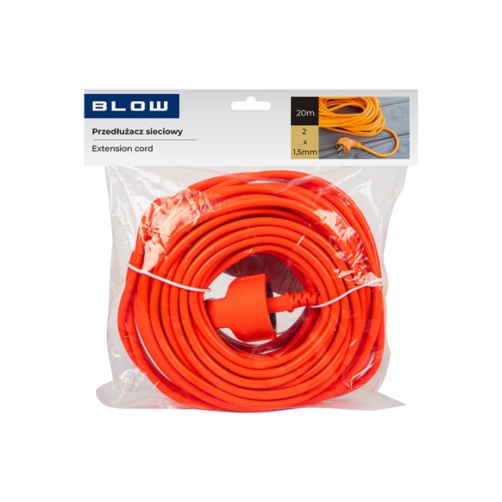 Przedłużacz sieciowy PR-160 1-Gniazdo bez uziemienia 20m pomarańczowy (2x1,5mm)