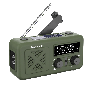 Radio solarne, przenośne radio awaryjne SOS, powerbank 2000mAh, latarka, dynamo, Kruger&Matz
