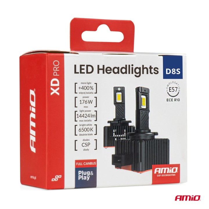 Żarówki samochodowe LED XD PRO D8S FULL CANBUS AMIO-04684