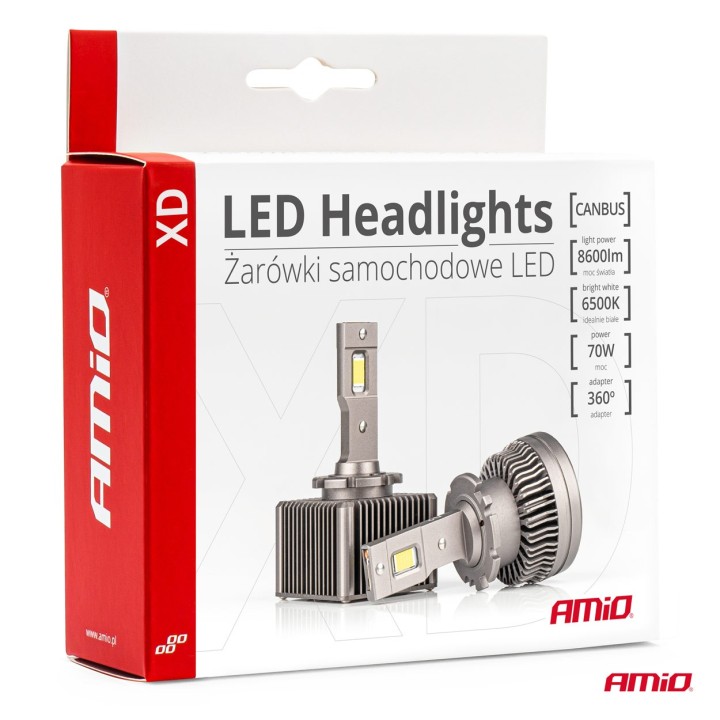 Żarówki żarniki LED seria XD D8S 6500K Canbus AMIO-03315