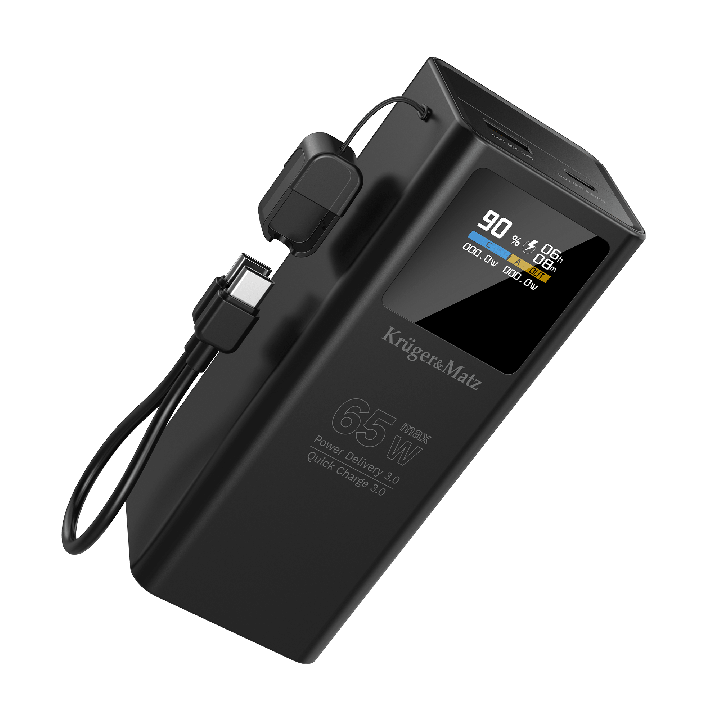 PowerBank Kruger&Matz 20000 mAh Li-ion 65W z funkcją QC oraz PD
