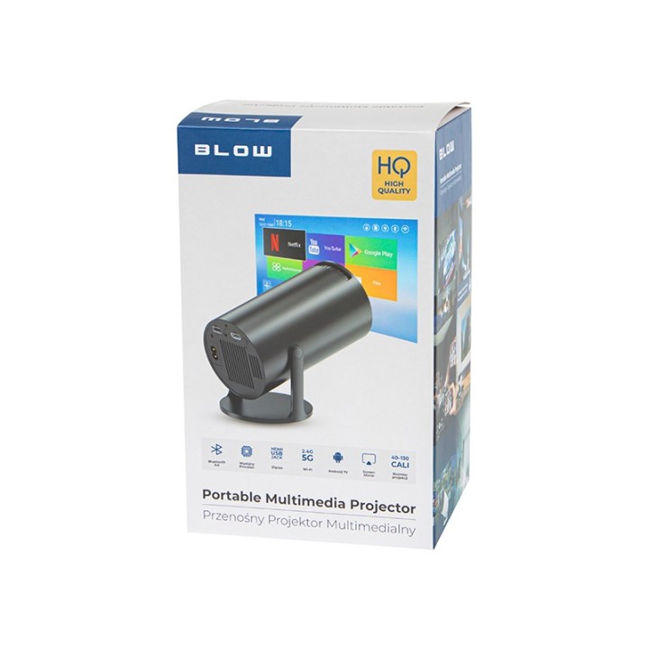 Projektor przenośny BLOW AndroidTV HD Cinema BLACK