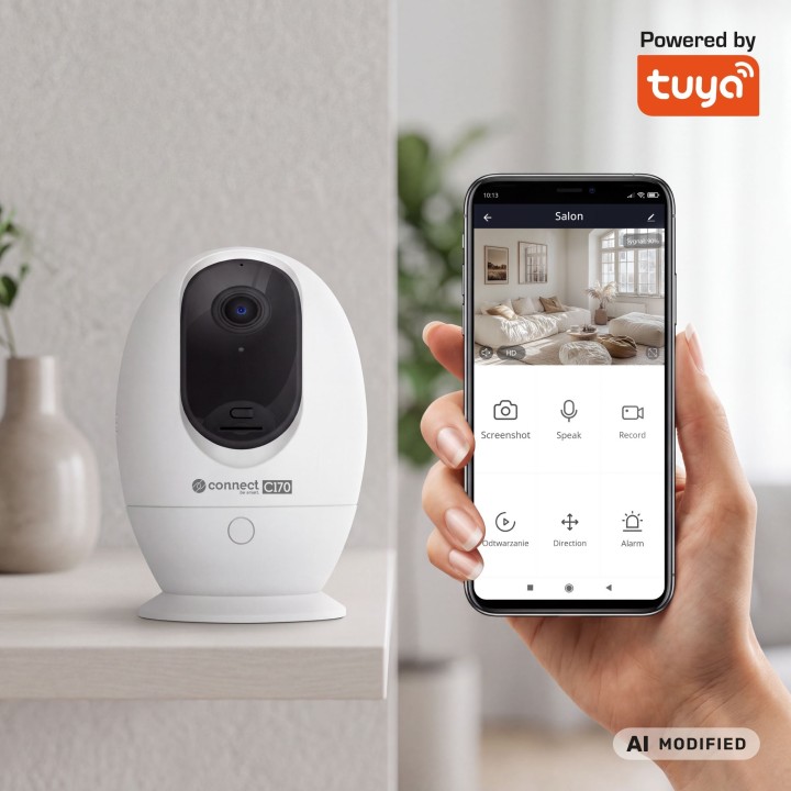 Kamera Niania WiFi Kruger&Matz Connect C170 Tuya Smart Life Obrotowa PTZ Audio Temperatura Wilgotność