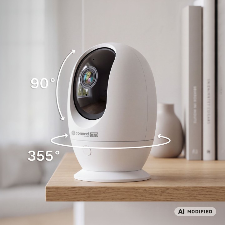 Kamera Niania WiFi Kruger&Matz Connect C170 Tuya Smart Life Obrotowa PTZ Audio Temperatura Wilgotność