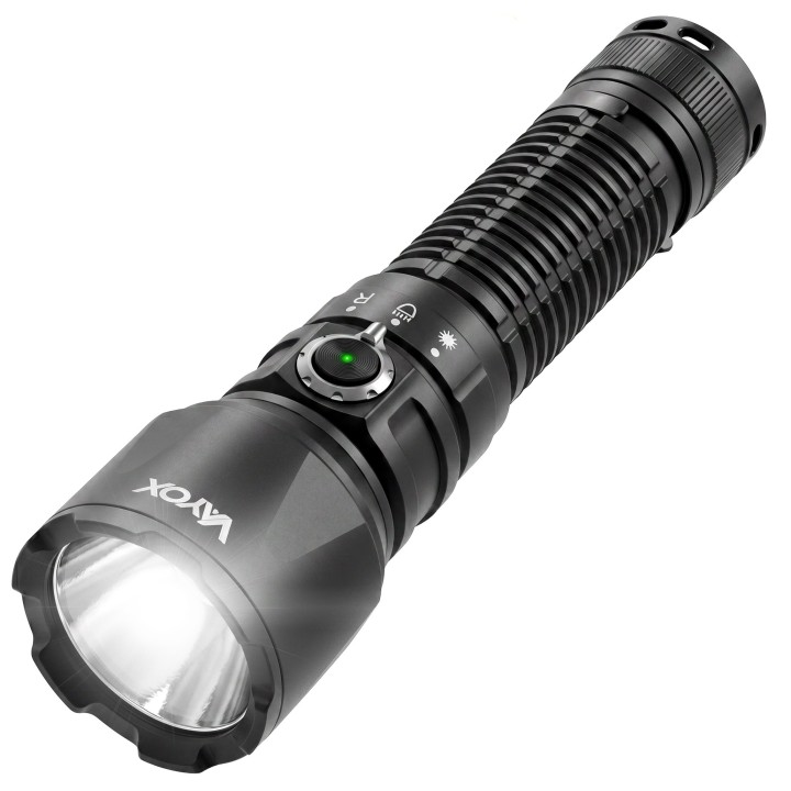 Latarka taktyczna 2000lm światło białe + czerwone + zielony laser VA0457 Vayox