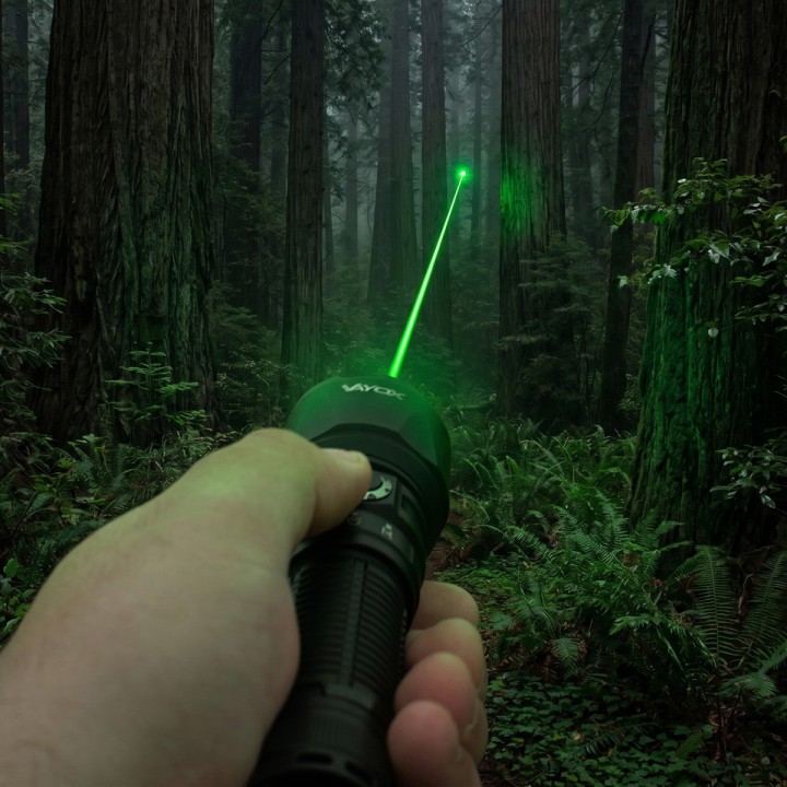 Latarka taktyczna 2000lm światło białe + czerwone + zielony laser VA0457 Vayox