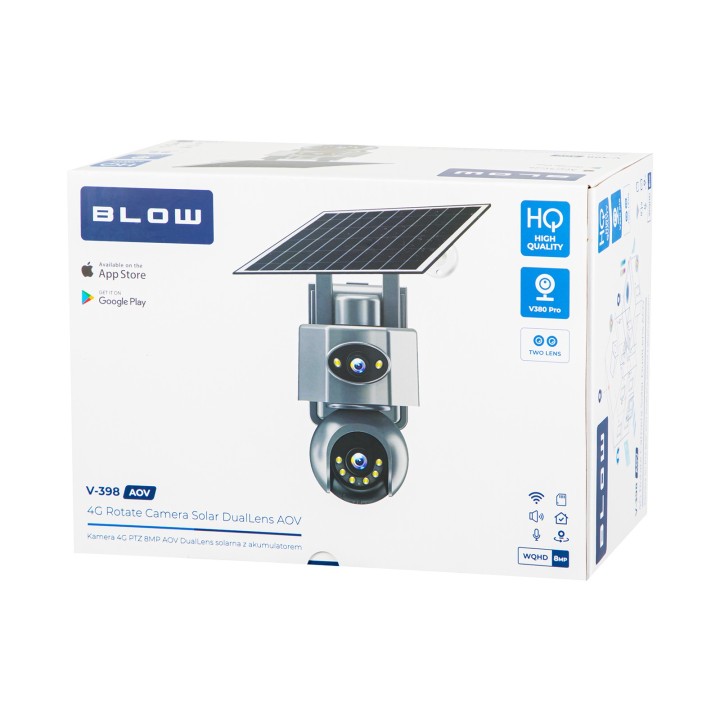 Kamera BLOW 4G PTZ 8MP H-398-AOV DualLens solarna z akumulatorem