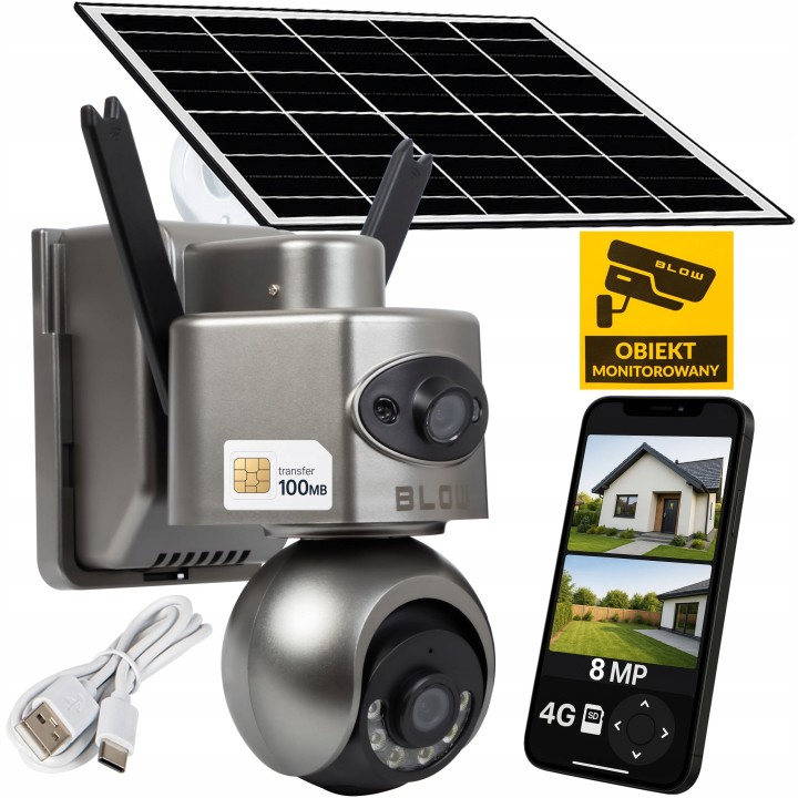 Kamera BLOW 4G PTZ 8MP H-398-AOV DualLens solarna z akumulatorem
