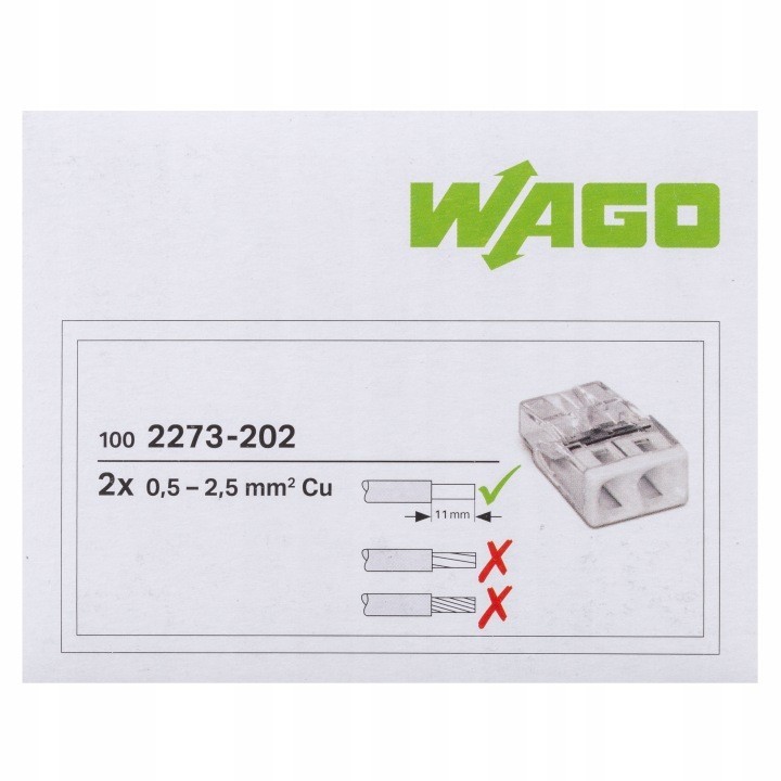 WAGO SZYBKOZŁĄCZKA 2x0.5-2,5mm