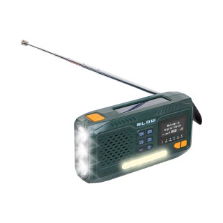 Radio przenośne analogowe/cyfrowe AM/FM/DAB/BT BLOW RA19 solarne na korbkę