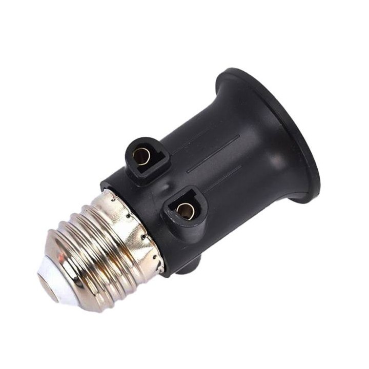 Adapter rozgałęźnik żarówki E27 (złodziejka) czarny HQ