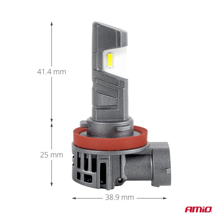 Żarówki samochodowe LEDr z homologacją drogową R37 E-MARK H11 PnP FAN 18W AMIO-05120