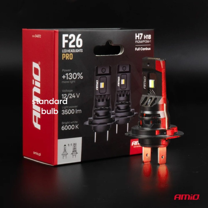 Żarówki samochodowe LED F26 PRO LumiTec LIMITED +130% DUO FULL CANBUS H7 H18 12V 24V